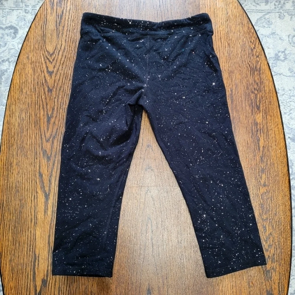 Bundle/Lot of 2 Girls Black Glitter Capri Pants and Black Jeans Size Girl's 16
